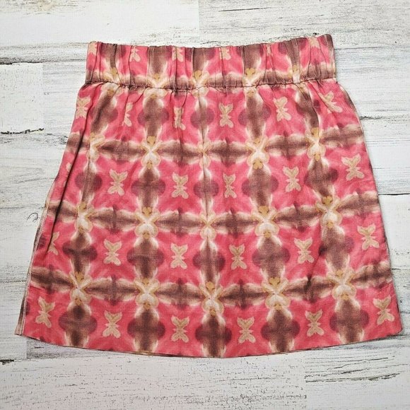 J. Crew Skirt Women's Size 2 Silk Linen Blend Elastic Stretch Waist - Picture 2 of 4
